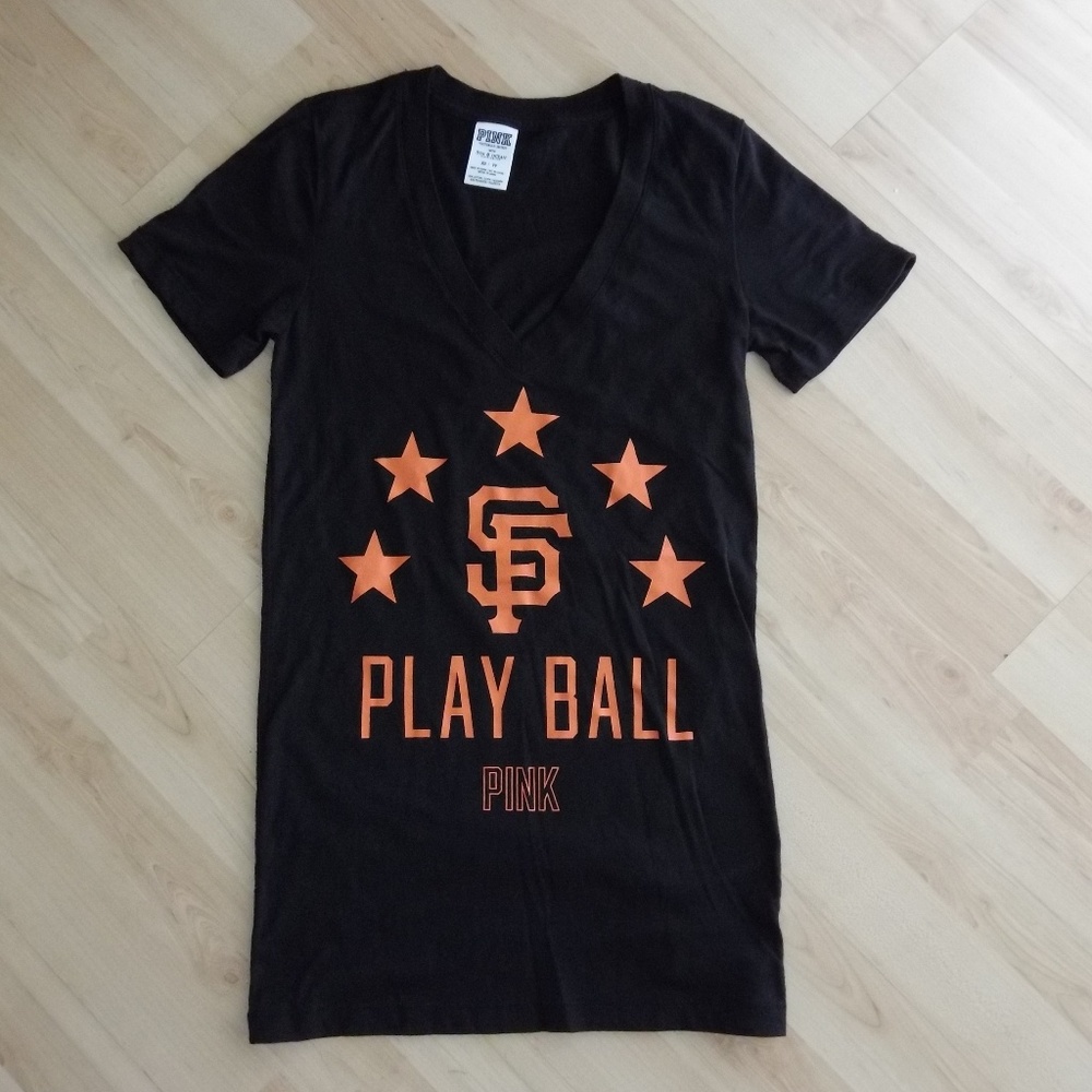 V Secret PINK San Francisco Giants V-Neck Shirt XS